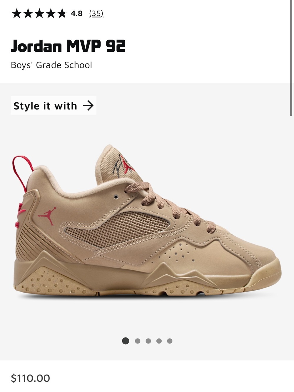 NWOT Boys Jordan MVP 92 in Desert Camo